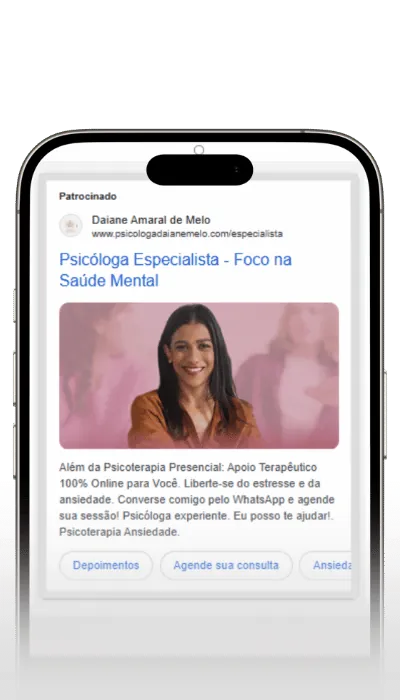 Anúncio no Google exibido em um celular