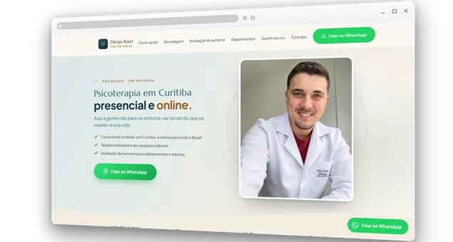 Landing Page – Diego Raizi, Psicólogo em Curitiba