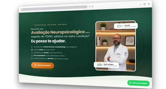 Landing Page – Valdecir José Maia, Avaliação Neuropsicológica para adultos